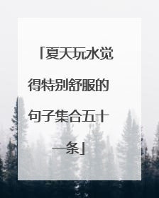 夏天玩水觉得特别舒服的句子集合五十一条