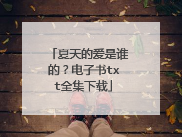 夏天的爱是谁的?电子书txt全集下载