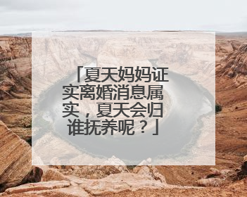 夏天妈妈证实离婚消息属实,夏天会归谁抚养呢?