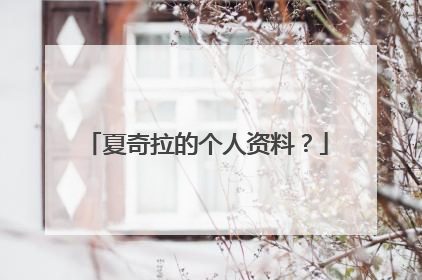 夏奇拉的个人资料?