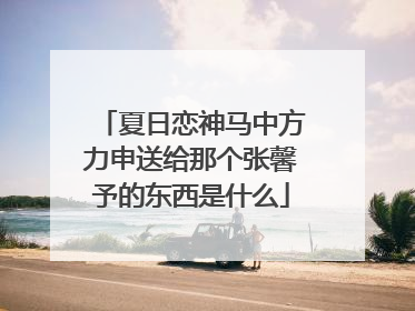 夏日恋神马中方力申送给那个张馨予的东西是什么