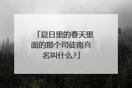 夏日里的春天里面的那个司徒南真名叫什么?