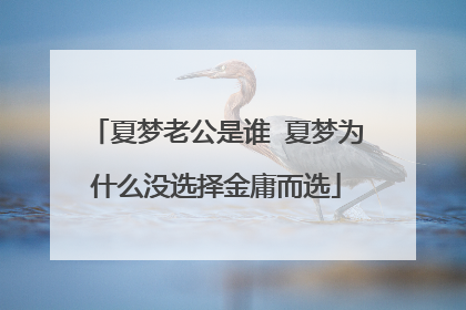 夏梦老公是谁 夏梦为什么没选择金庸而选