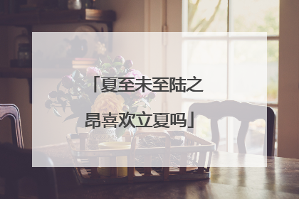 夏至未至陆之昂喜欢立夏吗