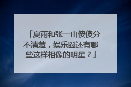 夏雨和张一山傻傻分不清楚，娱乐圈还有哪些这样相像的明星？