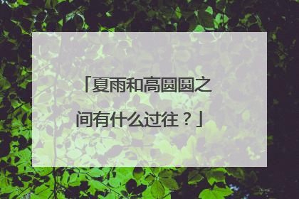 夏雨和高圆圆之间有什么过往?