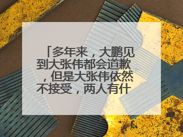 多年来,大鹏见到大张伟都会道歉,但是大张伟依然不接受,两人有什么怨?