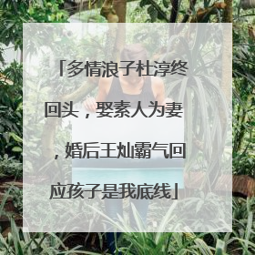 多情浪子杜淳终回头,娶素人为妻,婚后王灿霸气回应孩子是我底线