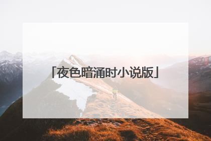 夜色暗涌时小说版