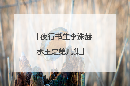 夜行书生李洙赫承王是第几集