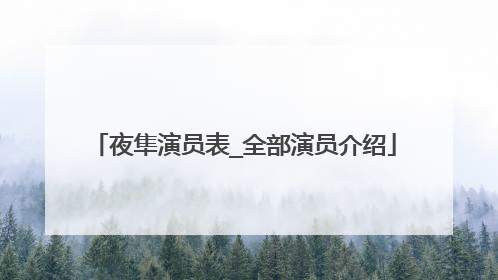 夜隼演员表_全部演员介绍