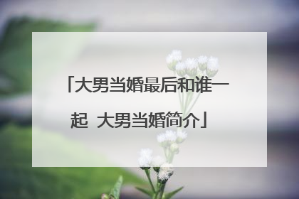 大男当婚最后和谁一起 大男当婚简介