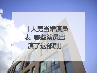大男当婚演员表 哪些演员出演了这部剧