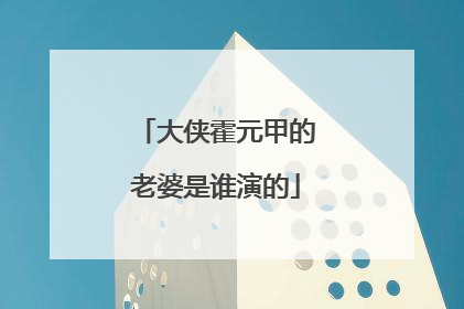 大侠霍元甲的老婆是谁演的
