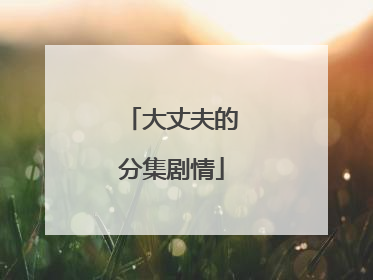 大丈夫的分集剧情