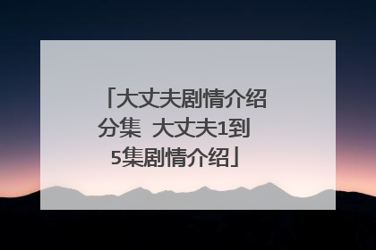 大丈夫剧情介绍分集 大丈夫1到5集剧情介绍