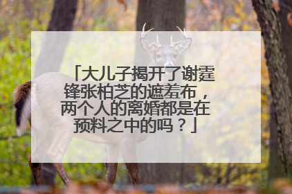 大儿子揭开了谢霆锋张柏芝的遮羞布，两个人的离婚都是在预料之中的吗？