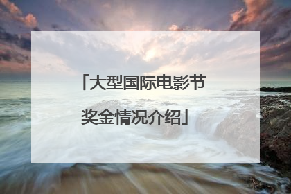 大型国际电影节奖金情况介绍