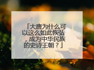大唐为什么可以这么如此恢弘，成为中华民族的史诗王朝？