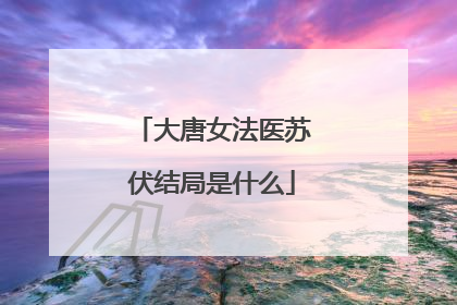 大唐女法医苏伏结局是什么