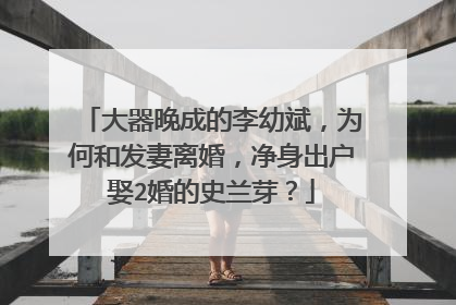 大器晚成的李幼斌,为何和发妻离婚,净身出户娶2婚的史兰芽?