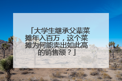 大学生继承父辈菜摊年入百万，这个菜摊为何能卖出如此高的销售额？
