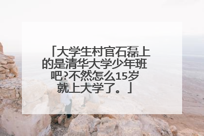 大学生村官石磊上的是清华大学少年班吧?不然怎么15岁就上大学了。