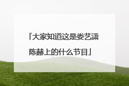 大家知道这是娄艺潇陈赫上的什么节目