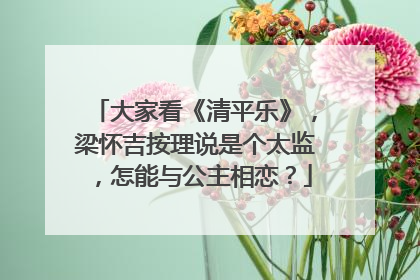 大家看《清平乐》,梁怀吉按理说是个太监,怎能与公主相恋?