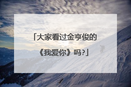大家看过金亨俊的《我爱你》吗?