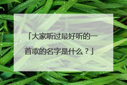 大家听过最好听的一首歌的名字是什么？