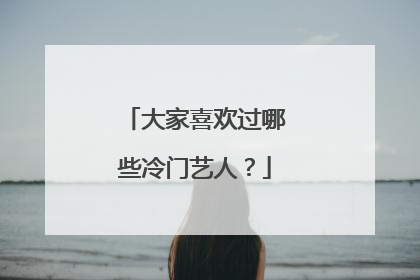 大家喜欢过哪些冷门艺人？