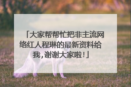 大家帮帮忙把非主流网络红人程琳的最新资料给我,谢谢大家啦!
