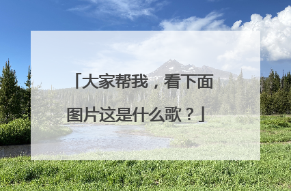 大家帮我，看下面图片这是什么歌？