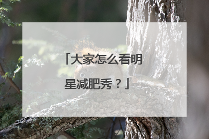 大家怎么看明星减肥秀?