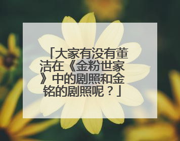 大家有没有董洁在《金粉世家》中的剧照和金铭的剧照呢？
