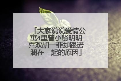 大家说说爱情公寓4里曾小贤明明喜欢胡一菲却跟诺澜在一起的原因