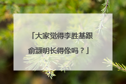 大家觉得李胜基跟俞灏明长得像吗？