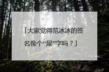 大家觉得范冰冰的签名像个“屎”字吗？