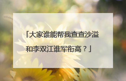 大家谁能帮我查查沙溢和李双江谁军衔高?
