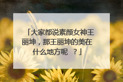 大家都说素颜女神王丽坤，那王丽坤的美在什么地方呢 ？