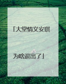 大堂情义安琪为啥退出了