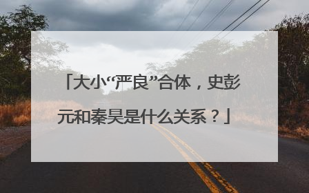 大小“严良”合体，史彭元和秦昊是什么关系？
