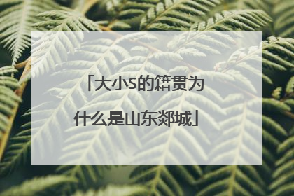 大小S的籍贯为什么是山东郯城