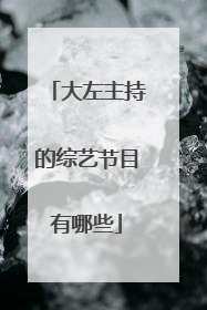 大左主持的综艺节目有哪些