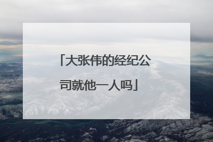 大张伟的经纪公司就他一人吗