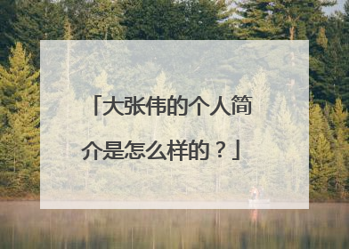 大张伟的个人简介是怎么样的？