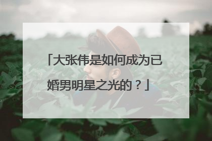 大张伟是如何成为已婚男明星之光的？