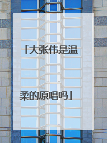 大张伟是温柔的原唱吗