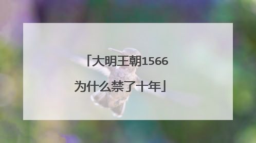 大明王朝1566为什么禁了十年
